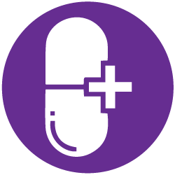 Icon of a Pill with a Medical symbol