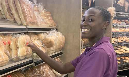 Member working in the bakery department